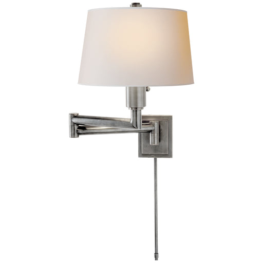 Chunky One Light Swing Arm Wall Lamp in Antique Nickel