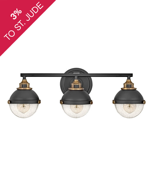 Fletcher Three Light Vanity in Black