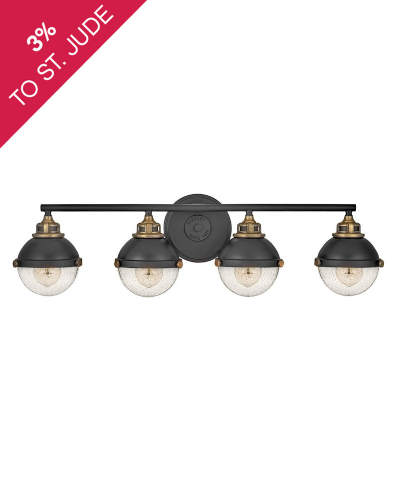 Fletcher Four Light Vanity in Black