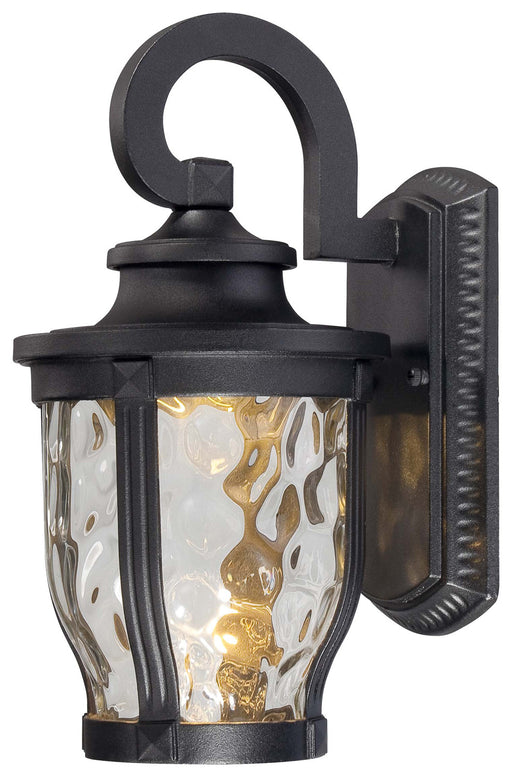 Merrimack 1-Light Outdoor LED Wall Mount in Sand Coal & Clear Hammered Glass