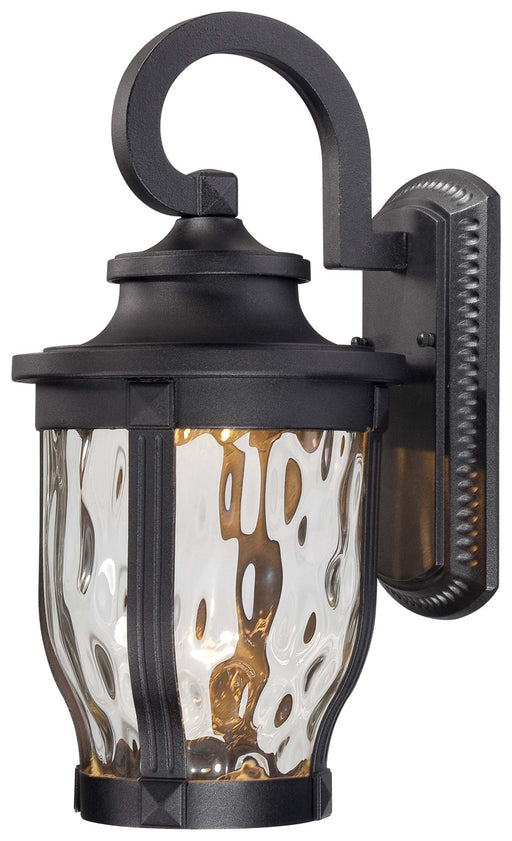 Merrimack 1-Light Outdoor LED Wall Mount in Sand Coal & Clear Hammered Glass - Lamps Expo