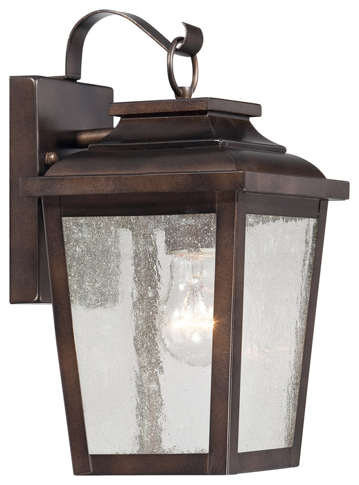 Irvington Manor 1-Light Wall Mount in Chelesa Bronze & Clear Seeded Glass