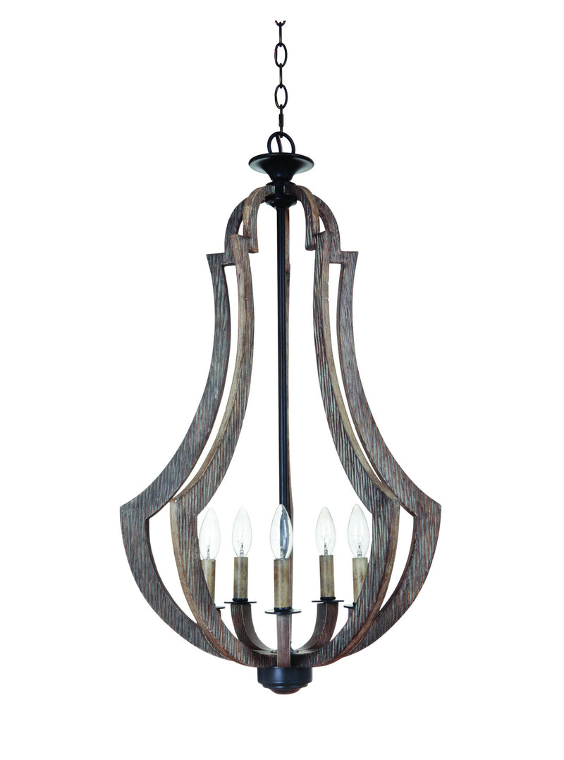 Winton 5 Light Foyer Chandelier in Weathered Pine/Bronze