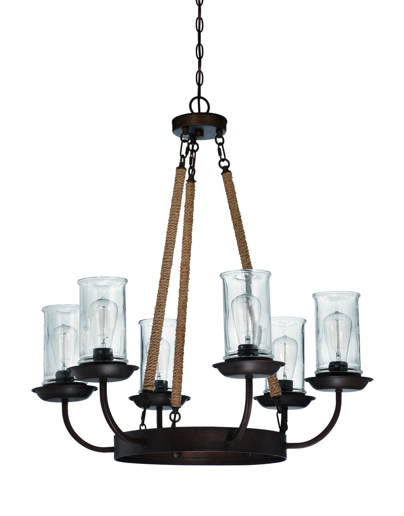 Thornton 6-Light Chandelier in Aged Bronze Brushed - Lamps Expo