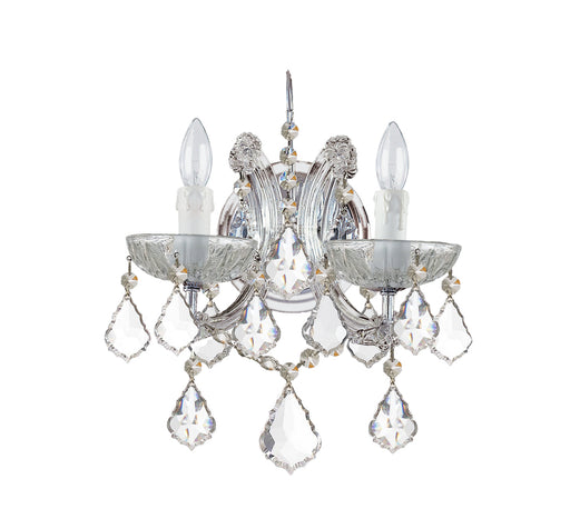 Maria Theresa 2 Light Wall Mount in Polished Chrome with Clear Hand Cut Crystal