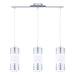 Bayman 3x60W Multi Light Pendant With Chrome Finish & Matte White Glass With Decor
