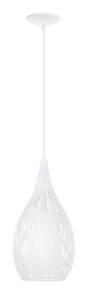 Razoni 1x100W Pendant With White Finish & Opal Glass