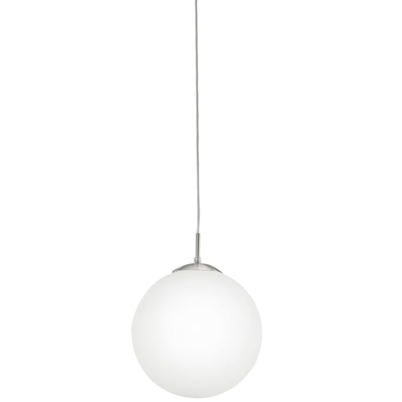 Rondo 1x60W Pendant With Matte Nickel Finish & Opal Glass