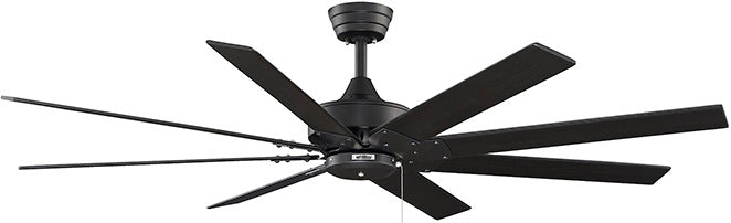Levon 63 inch Fan in Black and Black Blades