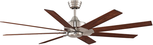 Levon 63 inch Fan in Brushed Nickel with Walnut Blades