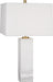 Jonathan Adler Canaan Table Lamp in Carrara Marble Base with Square Oyster Linen Shade - Lamps Expo