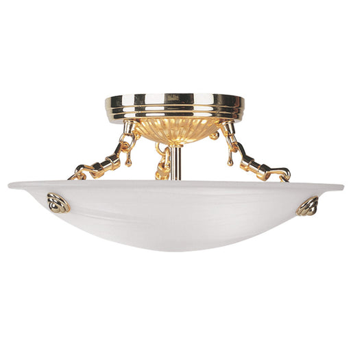 Oasis 3 Light Ceiling Mount in Polished Brass