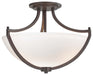 Middlebrook 3-Light Semi-Flush Mount in Vintage Bronze & Etched White Glass