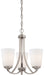 Overland Park 3-Light Mini-Chandelier in Brushed Nickel & Etched Marble Glass