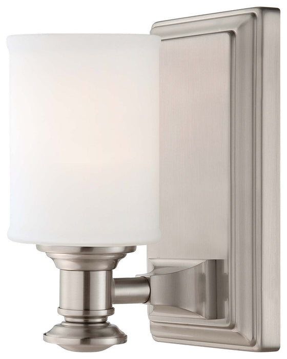 Harbour Point 1-Light Bath Vanity in Brushed Nickel & Etched Opal Glass