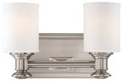 Harbour Point 2-Light Bath Vanity in Brushed Nickel & Etched Opal Glass