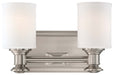 Harbour Point 2-Light Bath Vanity in Brushed Nickel & Etched Opal Glass