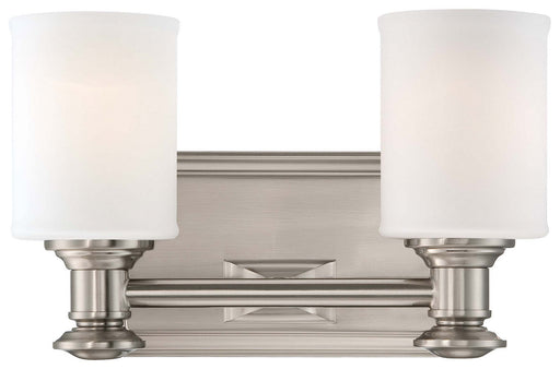 Harbour Point 2-Light Bath Vanity in Brushed Nickel & Etched Opal Glass