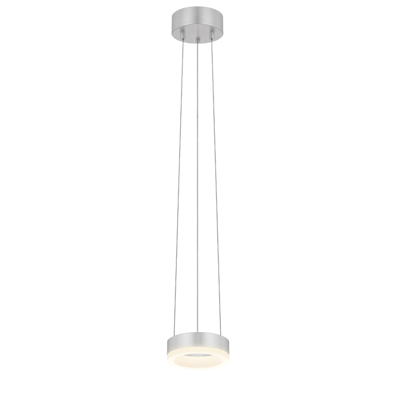 Corona 6" LED Ring Pendant in Bright Satin Aluminum - Lamps Expo