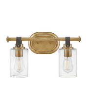 Halstead Two Light Vanity in Heritage Brass