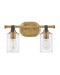 Halstead Two Light Vanity in Heritage Brass
