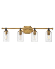 Halstead Four Light Vanity in Heritage Brass