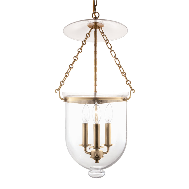 Hampton 3 Light Pendant in Aged Brass - Lamps Expo