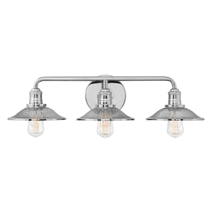 Rigby Three Light Vanity in Polished Nickel