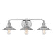 Rigby Three Light Vanity in Polished Nickel