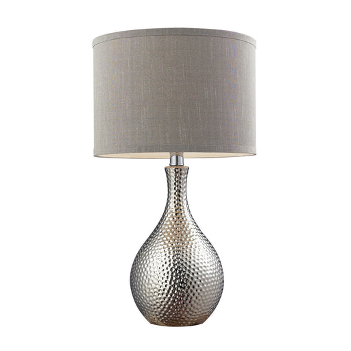 Hammered Chrome-Plated Table Lamp