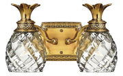 Plantation Two Light Vanity in Burnished Brass