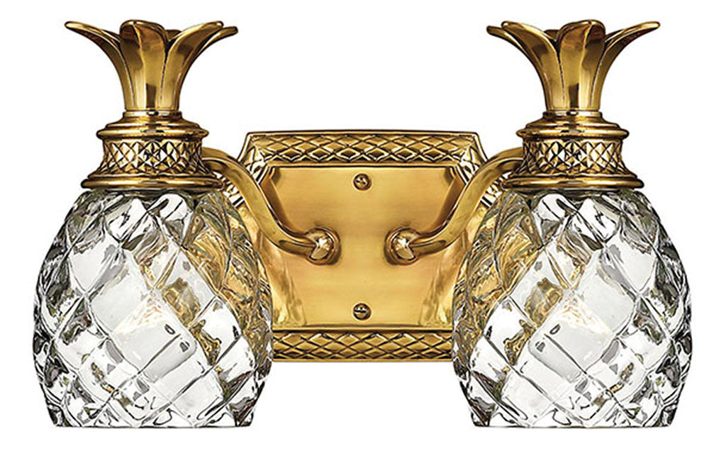 Plantation Two Light Vanity in Burnished Brass