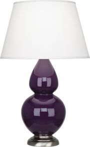 Robert Abbey (1747X) Double Gourd Table Lamp with Pearl Dupioni Fabric Shade