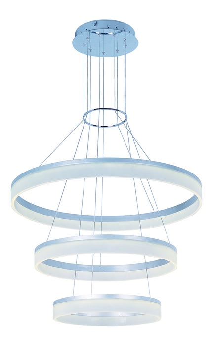 Saturn 3-Tier LED Pendant in Matte Silver - Lamps Expo