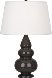 Robert Abbey (CF31X) Small Triple Gourd Accent Lamp with Pearl Dupioni Fabric Shade