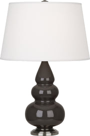 Robert Abbey (CF32X) Small Triple Gourd Accent Lamp with Pearl Dupioni Fabric Shade