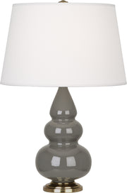 Robert Abbey (CR30X) Small Triple Gourd Accent Lamp with Pearl Dupioni Fabric Shade