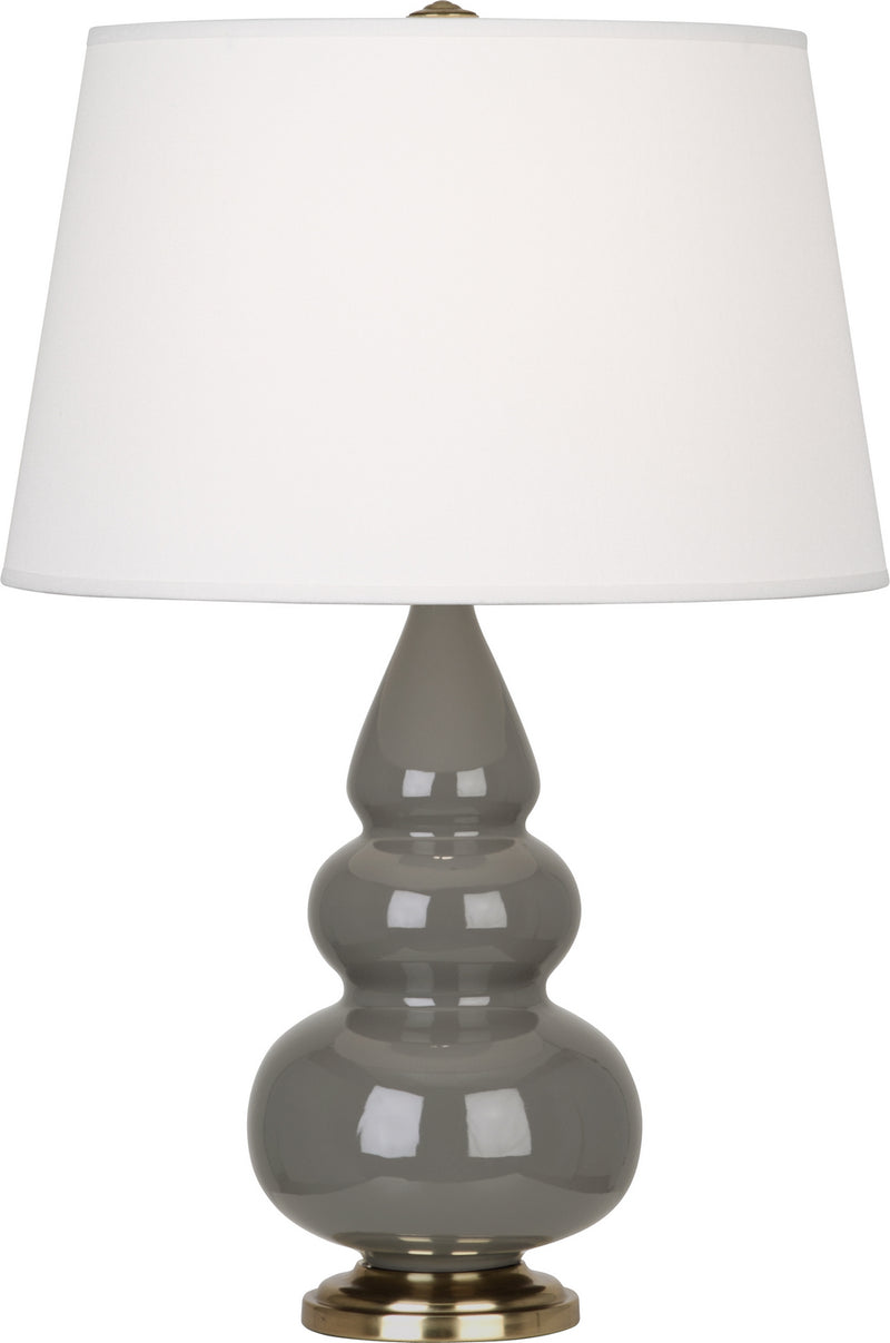 Robert Abbey (CR30X) Small Triple Gourd Accent Lamp with Pearl Dupioni Fabric Shade