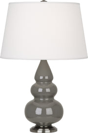 Robert Abbey (CR32X) Small Triple Gourd Accent Lamp with Pearl Dupioni Fabric Shade