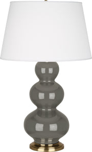 Robert Abbey (CR40X) Triple Gourd Table Lamp with Pearl Dupioni Fabric Shade