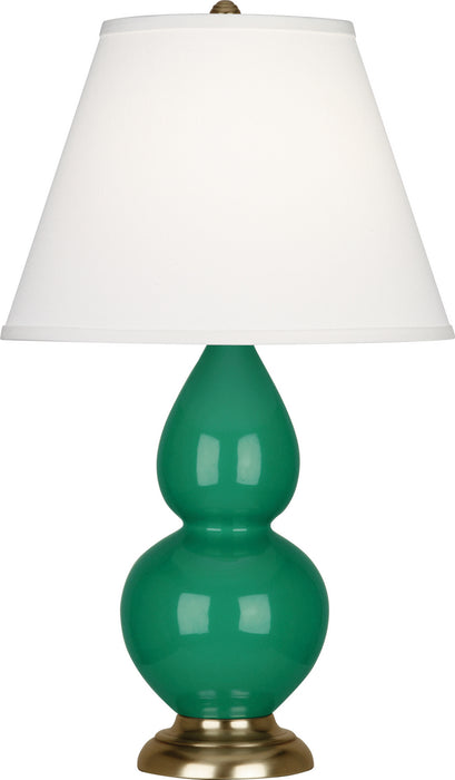 Robert Abbey (EG10X) Small Double Gourd Accent Lamp with Pearl Dupioni Fabric Shade