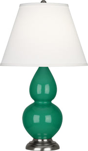 Robert Abbey (EG12X) Small Double Gourd Accent Lamp with Pearl Dupioni Fabric Shade