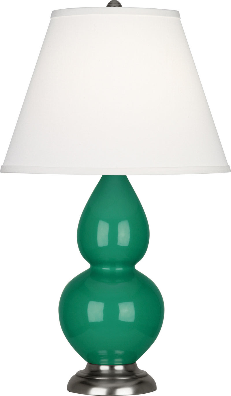 Robert Abbey (EG12X) Small Double Gourd Accent Lamp with Pearl Dupioni Fabric Shade