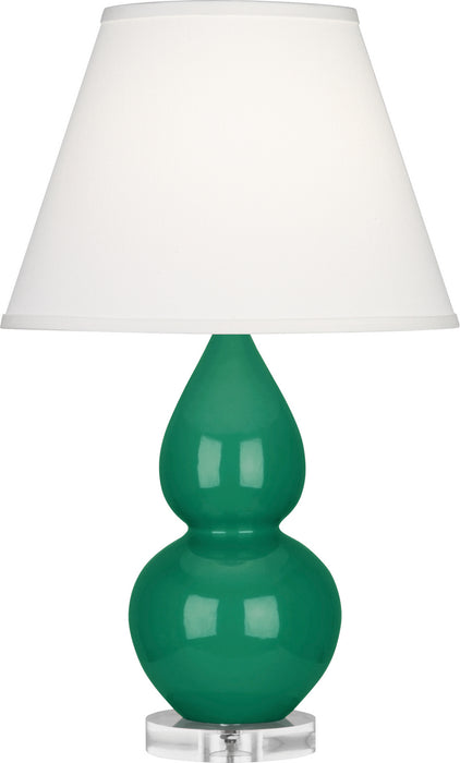 Robert Abbey (EG13X) Small Double Gourd Accent Lamp with Pearl Dupioni Fabric Shade