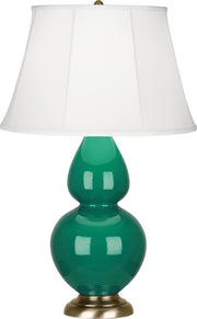 Robert Abbey (EG20) Double Gourd Table Lamp with Ivory Stretched Fabric Shade