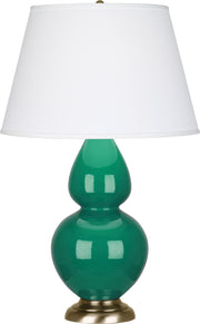 Robert Abbey (EG20X) Double Gourd Table Lamp with Pearl Dupioni Fabric Shade