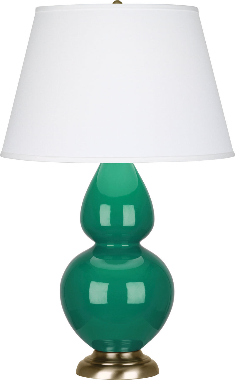 Robert Abbey (EG20X) Double Gourd Table Lamp with Pearl Dupioni Fabric Shade