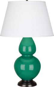 Robert Abbey (EG21X) Double Gourd Table Lamp with Pearl Dupioni Fabric Shade