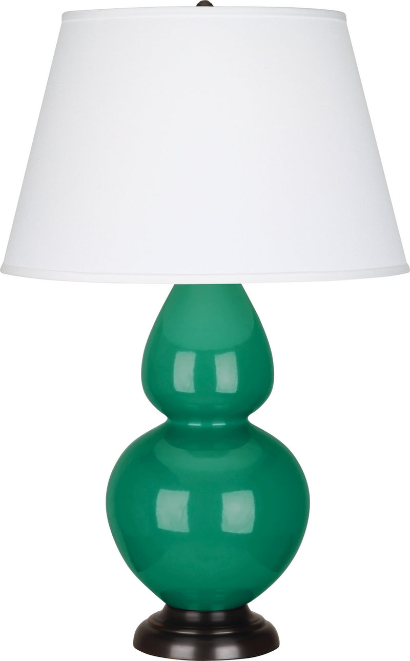 Robert Abbey (EG21X) Double Gourd Table Lamp with Pearl Dupioni Fabric Shade