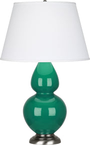 Robert Abbey (EG22X) Double Gourd Table Lamp with Pearl Dupioni Fabric Shade